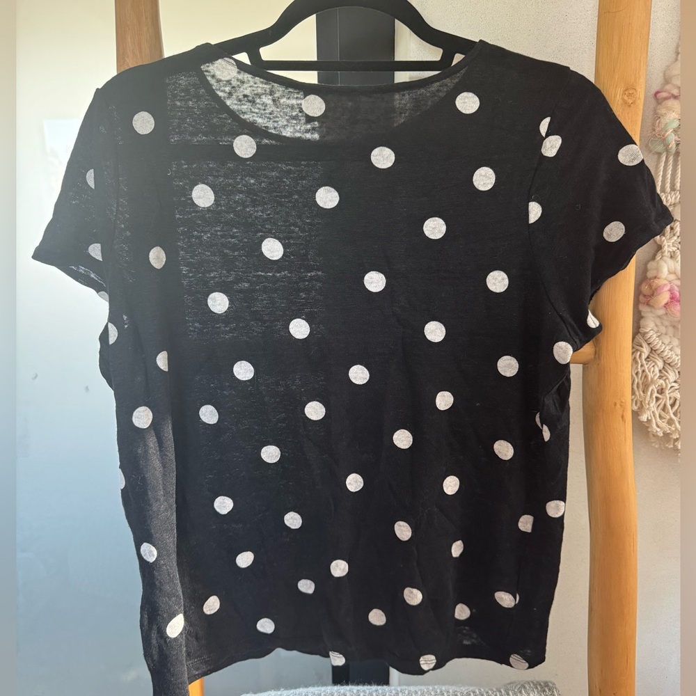 Sezane linen polka dot t shirt - Picture 6 of 9
